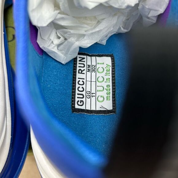 Men’s Gucci blue run low top sneaker size 11 made in Italy - Picture 7 of 9